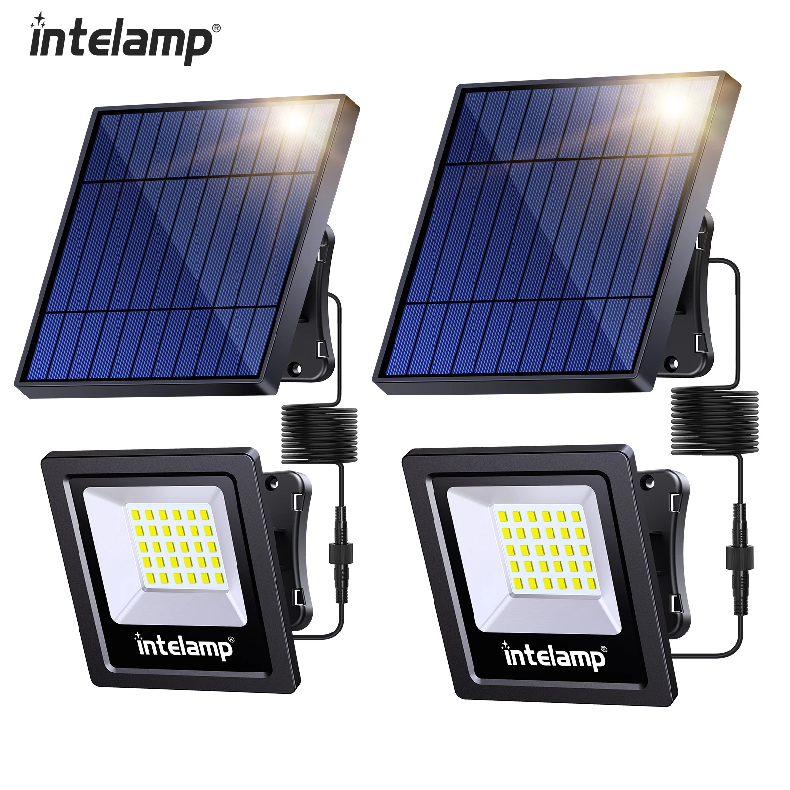 2 PCS Solar Outdoor Super Bright IP65 Waterproof Street Light  Security Lights for Garden Yard Patio Porch