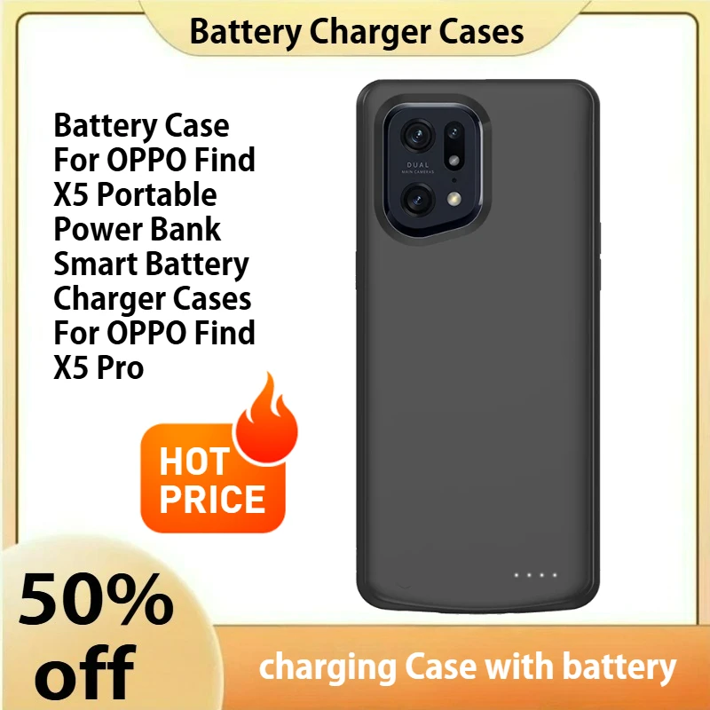 

Battery Case For OPPO Find X5 Portable Power Bank Smart Battery Charger Cases For OPPO Find X5 Pro charging Case with battery