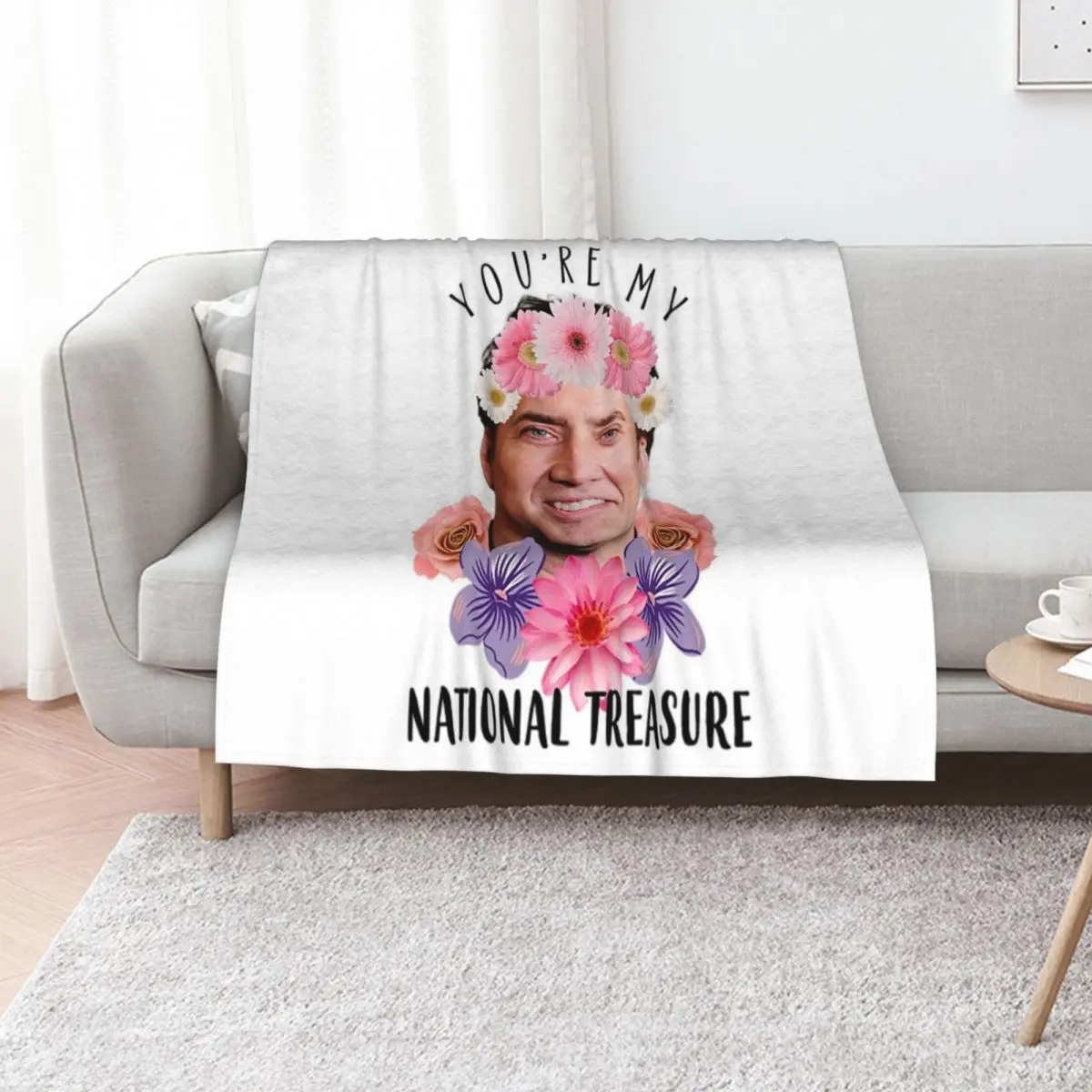 

National Treasure T-ShirtNicolas Cage You're My National Treasure Funny Throw Blanket Giant Sofa Thermals For Travel Blankets