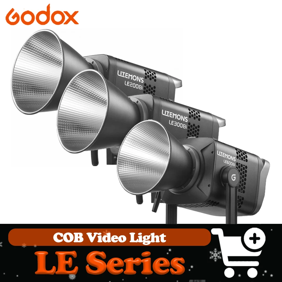 Godox LE200Bi/LE300Bi/LE600Bi LITEMONS Bi-color LED Light 200w/300w/600w LED COB Video Fill Light for Filmmaking Live Streaming
