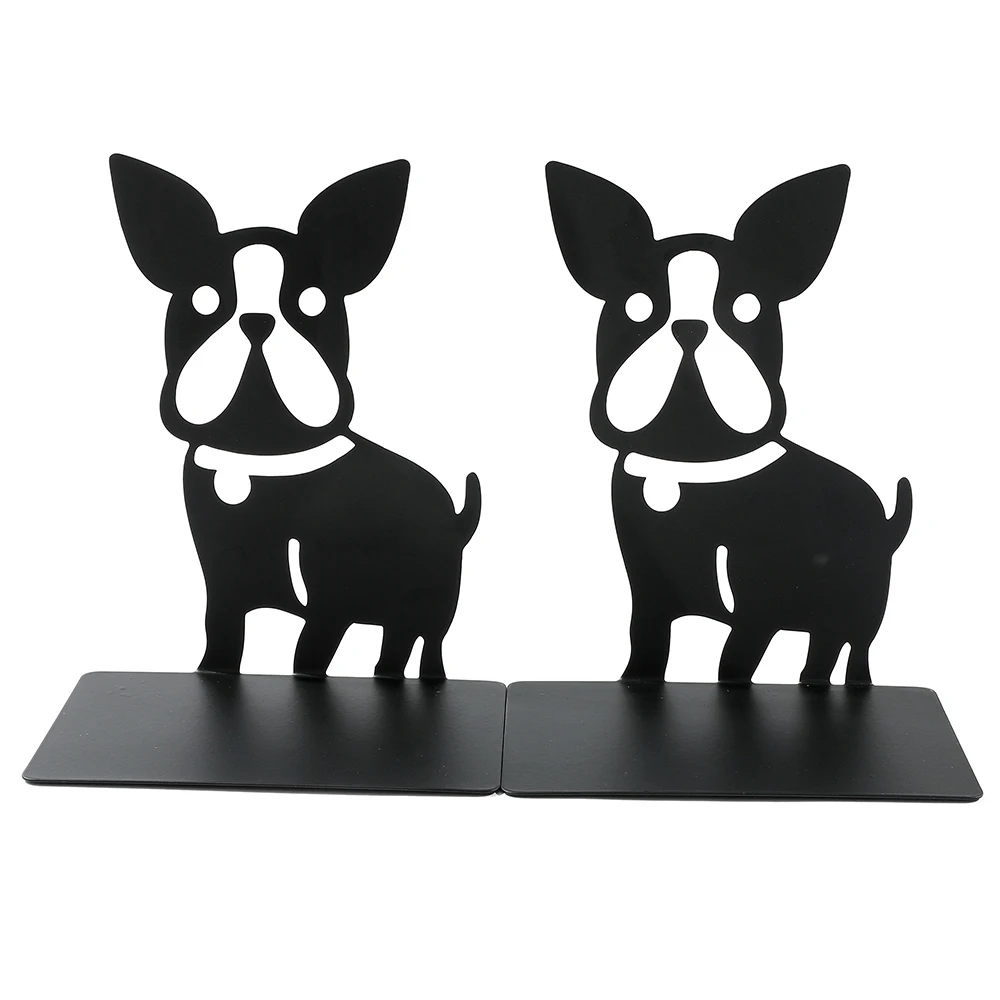 2pcs French Bulldog Metal Bookend Heavy Duty Bookends for Book Lovers, Home Bookshelves, Desktop Bookends for Men and Women