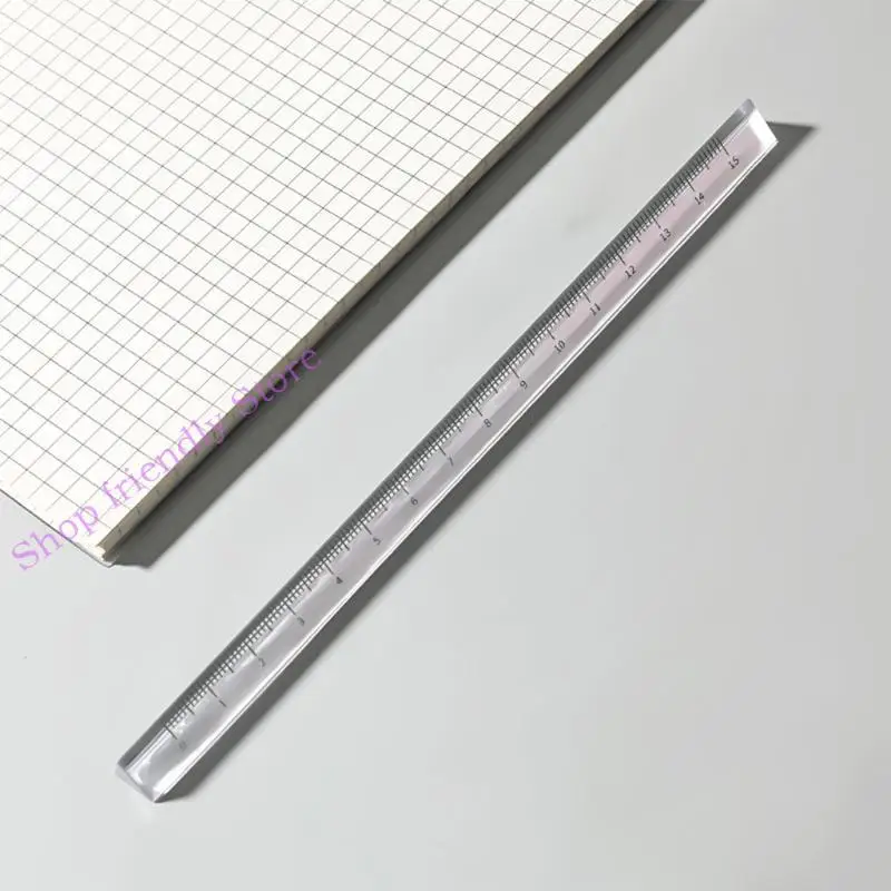 

594A Transparent Triangular Straight Ruler Plastic Pocket Engineer Scale Ruler Kids