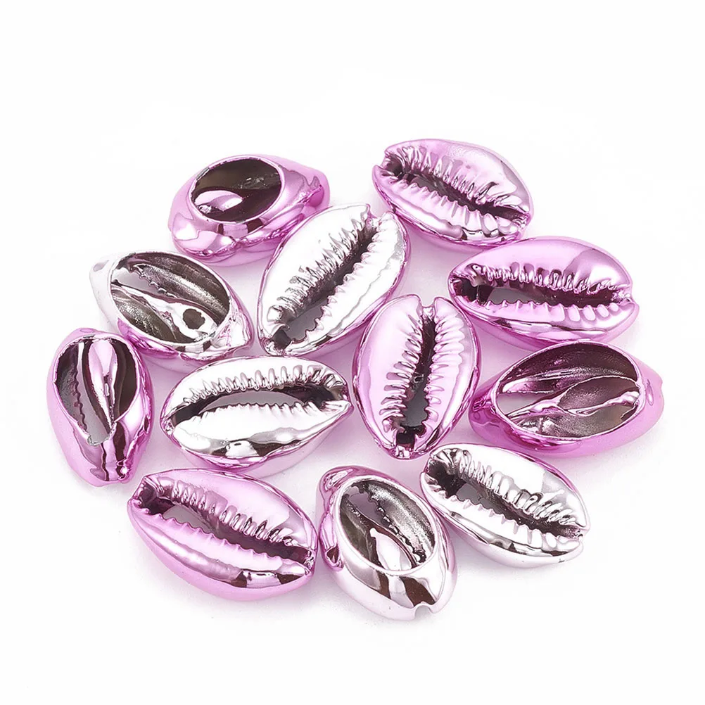 

100 Pcs Metal Shell Pendant Craft Making Cowrie Shells Seashells Bracelet Tool Electroplated Beads DIY Jewelry Accessories