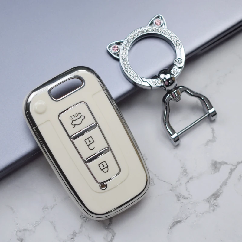 3/4Button TPU Car Key Fob Shell Cover Keychain for KIA Forte Sportage K2 K5 for Hyundai Genesis Coupe Sonata Ix35 Smart Key Case