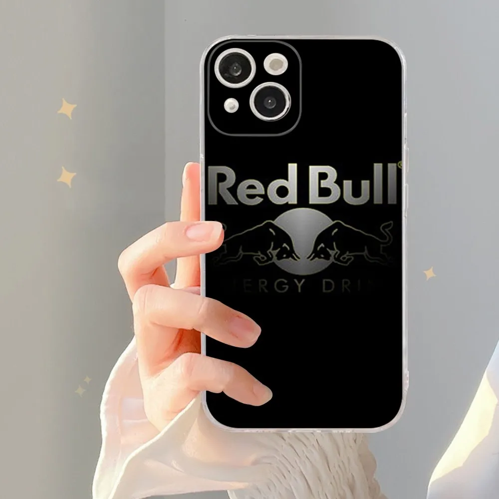 RED Energy drink Bull   Silicone Soft for iphone 15 14 13 12 11 Pro Mini XS MAX 8 7 6 Plus X XS XR Cover