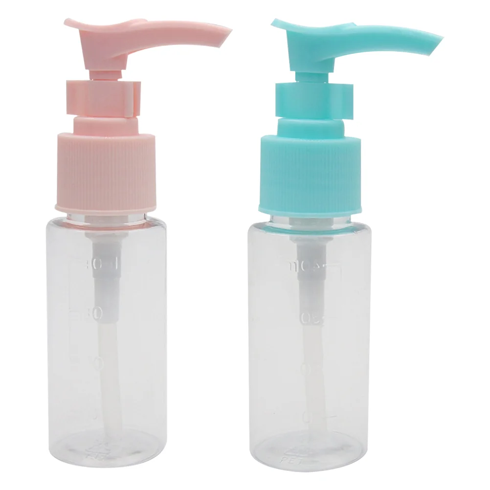 4pcs Cleaning Gel Bottles Graduated Containers Empty Holder Bottle for Home Travel 40ml Pink+Blue Dispensers