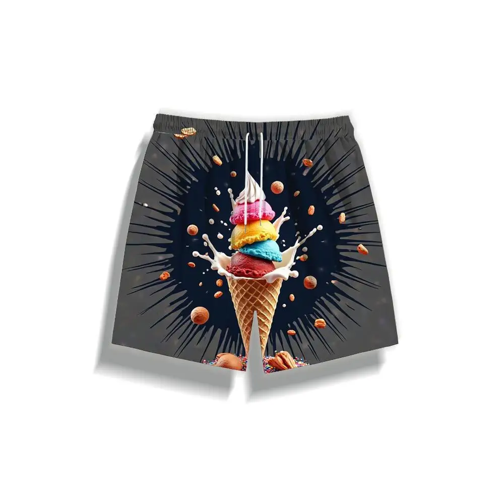 1pcs Men's Short swim trunks2026 Summer 3D Printed Short sleeve Polyester sport running Pants Breathable Quick drying