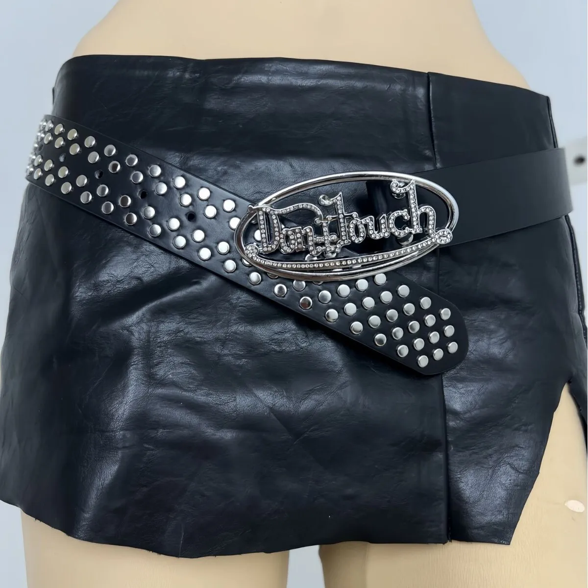 Women's Vintage Western Heavy Metal Bronze Buckle Trendy Sexy Rivet Hollow Multi-Hole Waist Belt