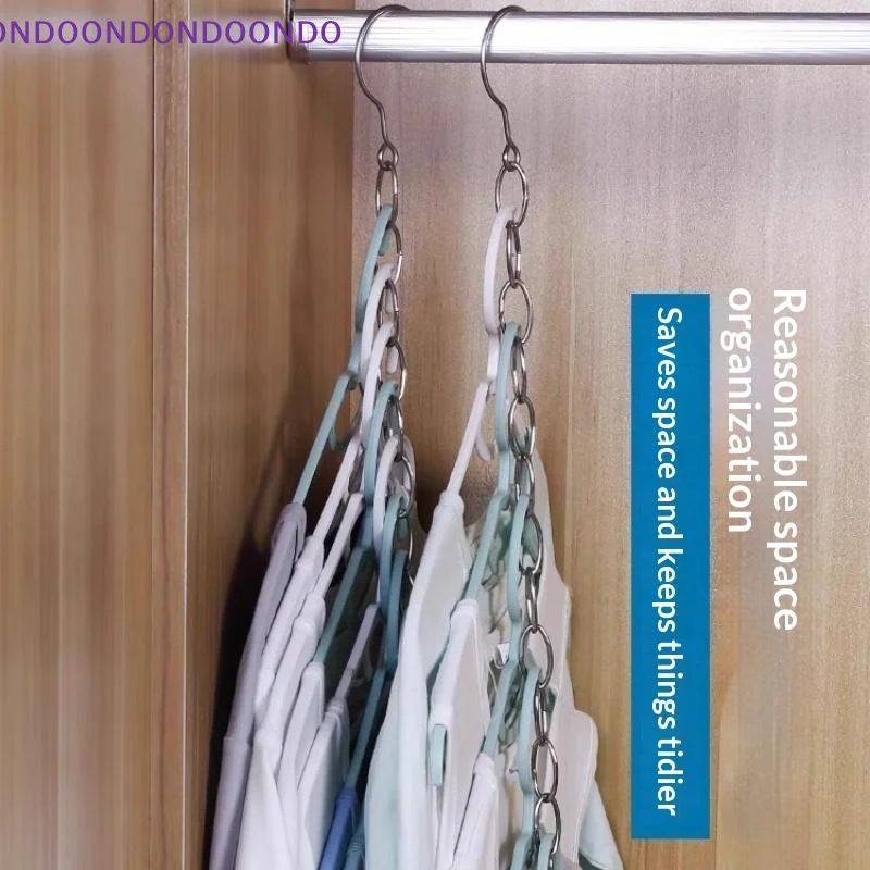 Multi Layer Clothes Hanger Chain Metal Space Saving Closet Organizer Hook Chain Wardrobe Clothing Storage Organization