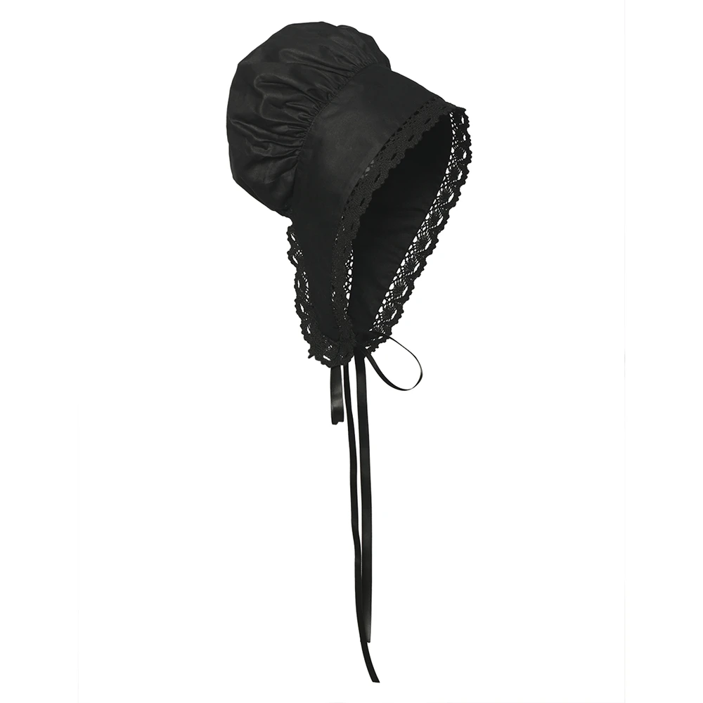 Weiße Frauen Motorhaube Hut Kopfschmuck Frau Prairie Cap Maid Cosplay Zubehör Vintage Maid Kopfschmuck