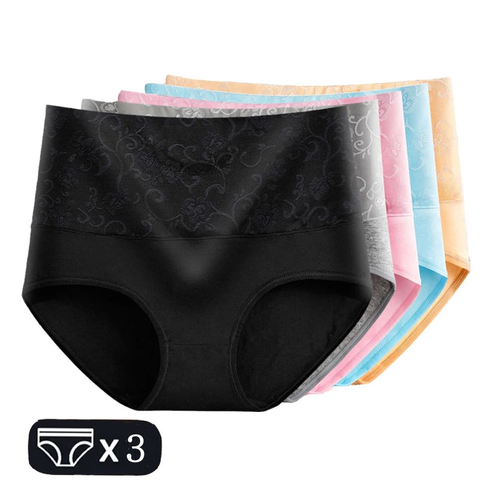 L-5XL Female Underwear Postpartum Recovery Briefs for Ladies High Waist Panties for Women Sexy Lingeries Plus Size 3Pcs/Lot