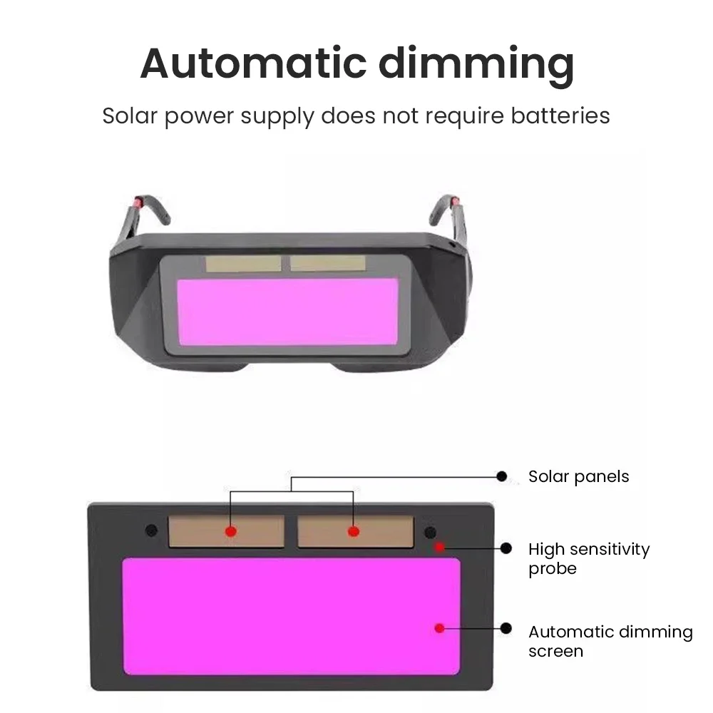 Napelemes powered hegesztő helmes automat Elhomályosodás hegesztő Védőszemüveg LCD monitor Hegesztő szemüvegek számára Fogócskajáték MIG MMA Vérplazma Hegesztő szemüvegek