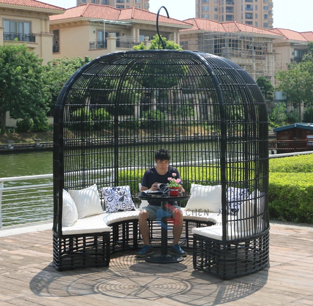 Nordic outdoor birdcage bed leisure rattan sofa large birdcage chair villa bird's nest