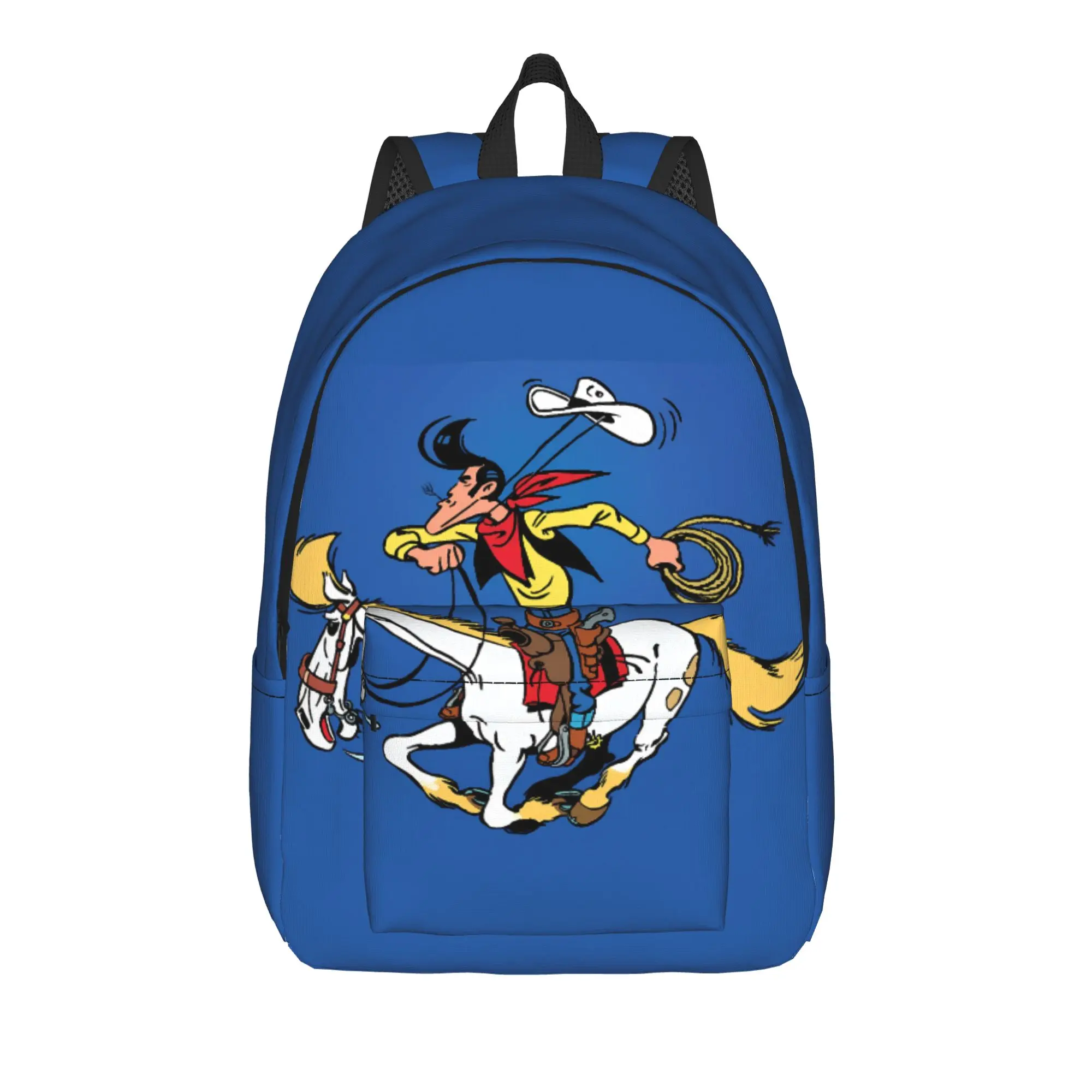 Lucky Luke Cartoon Comics (4) Backpack  Youth Polyester Trekking Backpacks Soft Cool High School Bags Rucksack