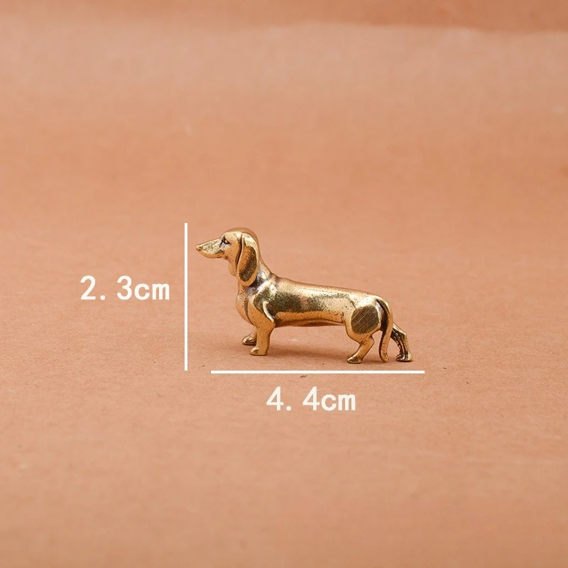 Treue Messing-Dackel-Figur, langer Körper, kurzer Bein, Hund, Metallstatue, Miniatur-Tischdekoration für Heimdekoration, Kunsthandwerk, Geschenk – Detail 2