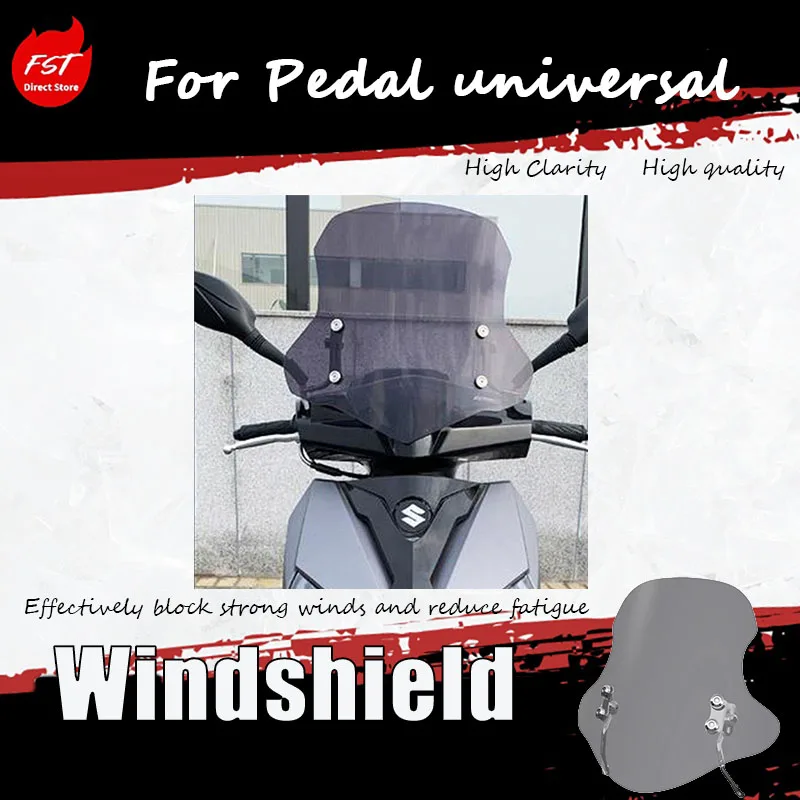 

High-mounted windshield with adjustable flap for most scooter windows.