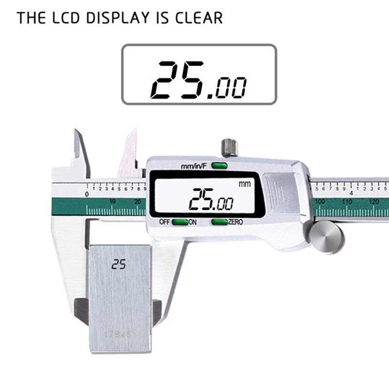 Digital Display Stainless Steel Calipers 0-150Mm 1/64 Fraction/MM/Inch LCD Electronic Vernier Caliper Waterproof