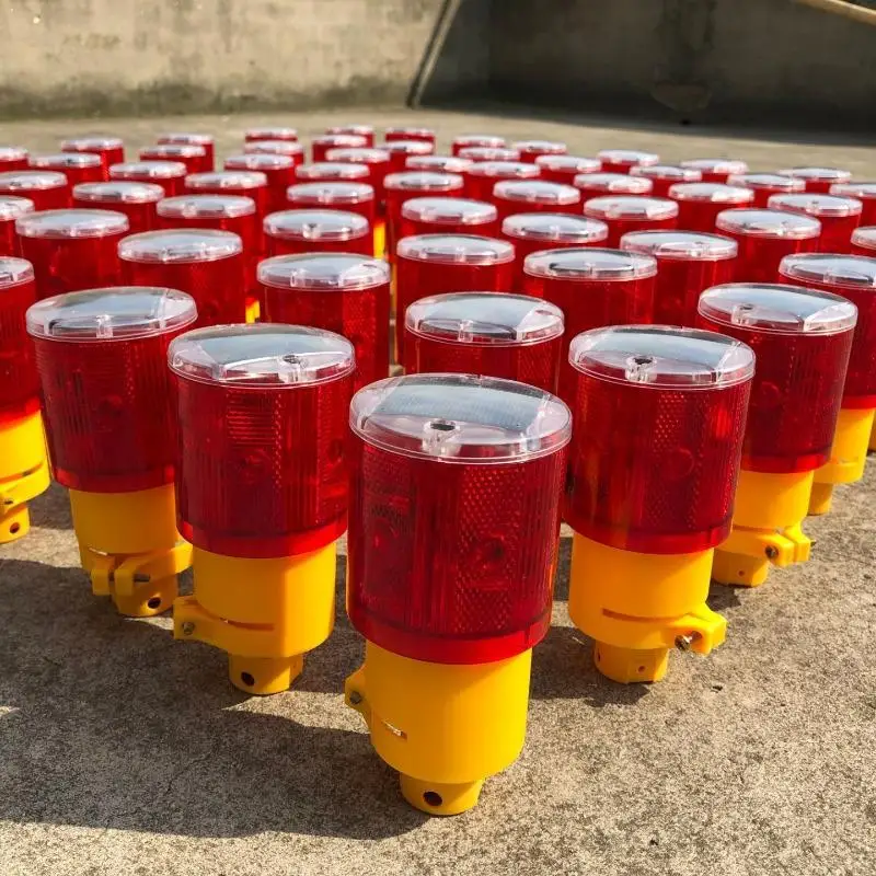 

Solar LED Emergency Warning Light High Visibility Flashing Beacon - Construction Barrier Road Safety Night Alert Beacon