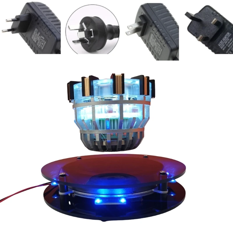 Suspended Magnetic Reactor with LED Illumination Creative Room Accent, Office Centerpiece, Technology Lover's Gift