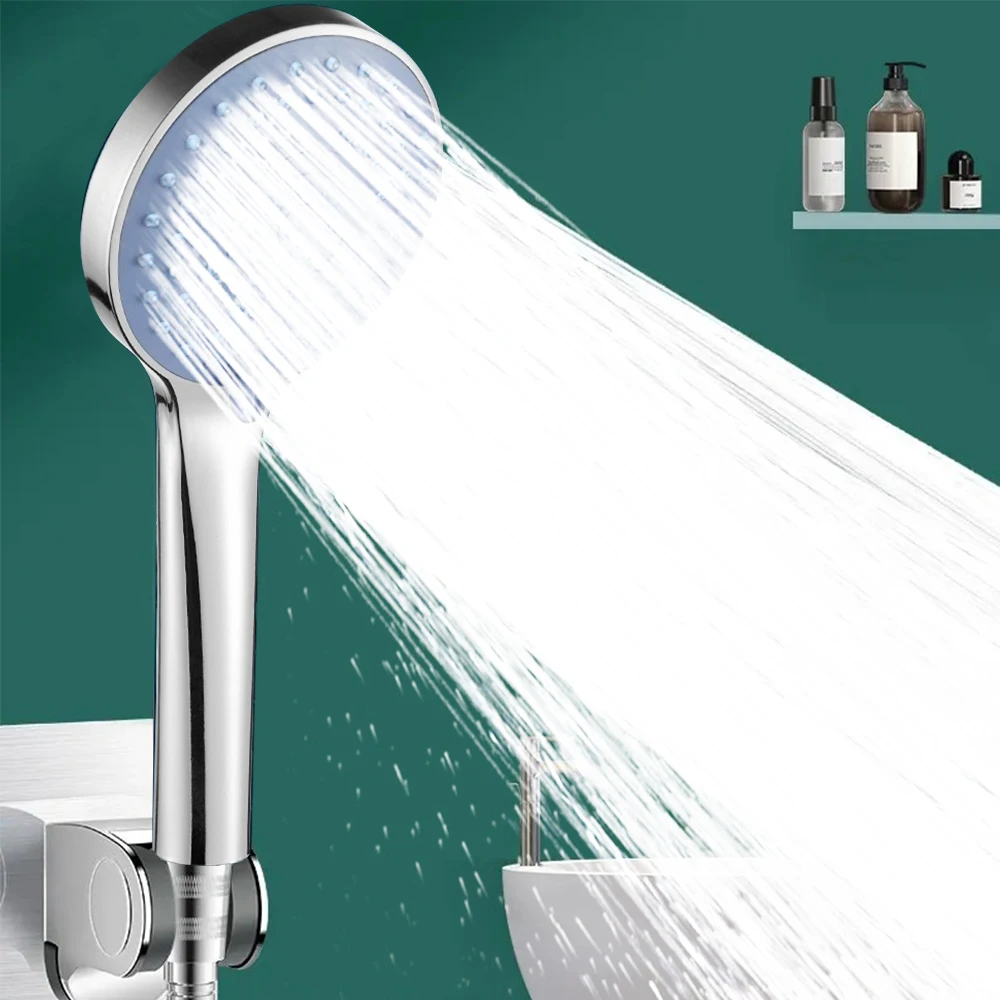 Doccia a mano pressurizzata per bagno Accessori per pacchetti Ugello per doccia Grande uscita acqua 5 modelli Adattamento universale Risparmia acqua