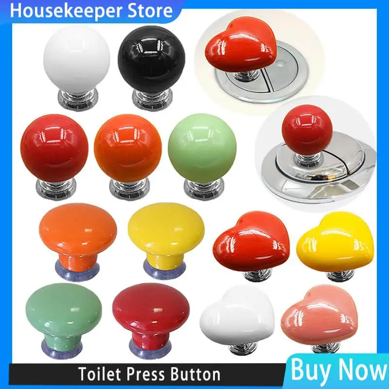 Toilet Press Button Press Tank Push Switch Toilet Bathing Room Decor Water Press Flush Button Bathroom Accessories Multi-Shape