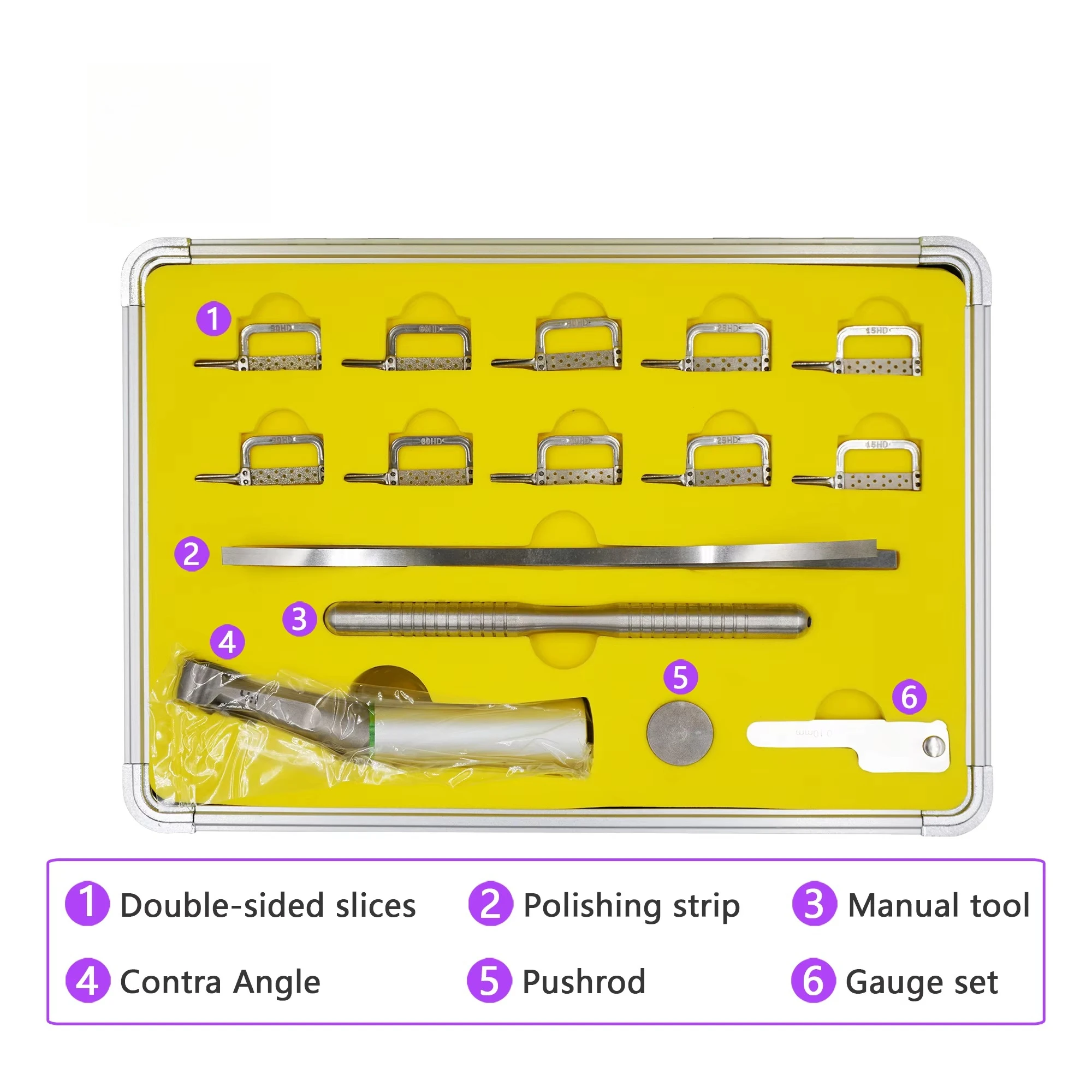4:1 With Saw Blade Dental Handpiece Kit System Reciprocating Interproximal Stripping Reduction Contra Angle