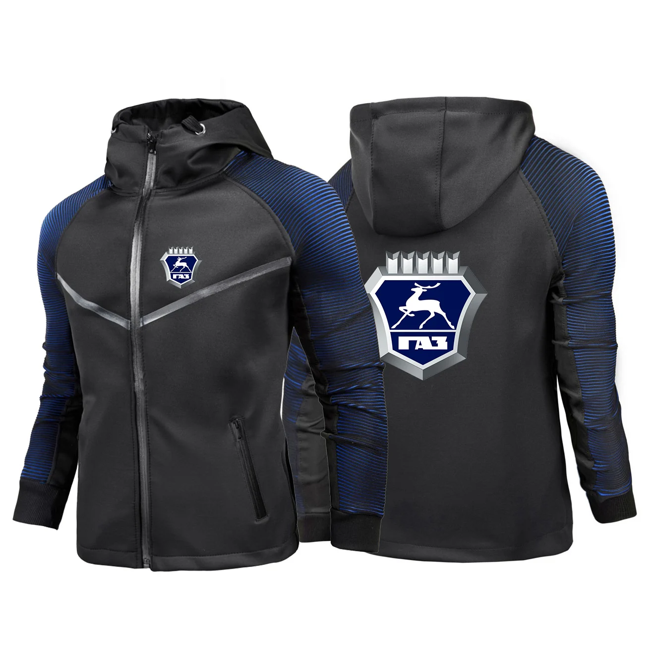 

GAZ Gazelle 2024 Men's Printing New Spring and Autumn Solid Color Pullover Hoodies Loose Fashion Racing Suit Hooded Tops