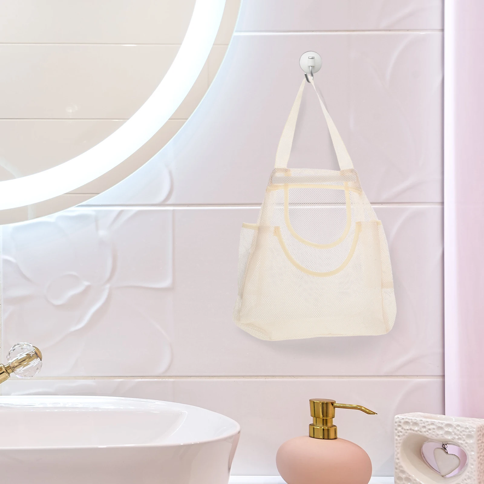 

Mesh Produce Bags Kitchen Wall mounted Hanging Storage Tote Garlic Shopping Reusable Large Capacity Bath Fruit Veg
