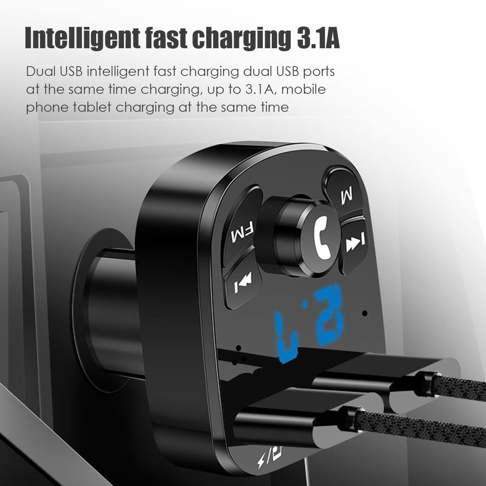  Car Fm Transmitter Wireless Bluetooth Rudio Aux Adapter Car Kit MP3 Player Receiver Audio Music Stereo Handsfree Calling 