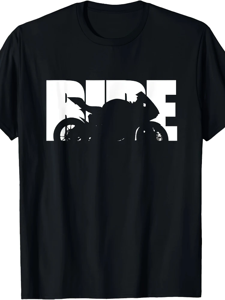 

Motorcycle Rider Graphic pattern -100% cotton O-neck summer short-sleeved casual men's printed T-shirt.