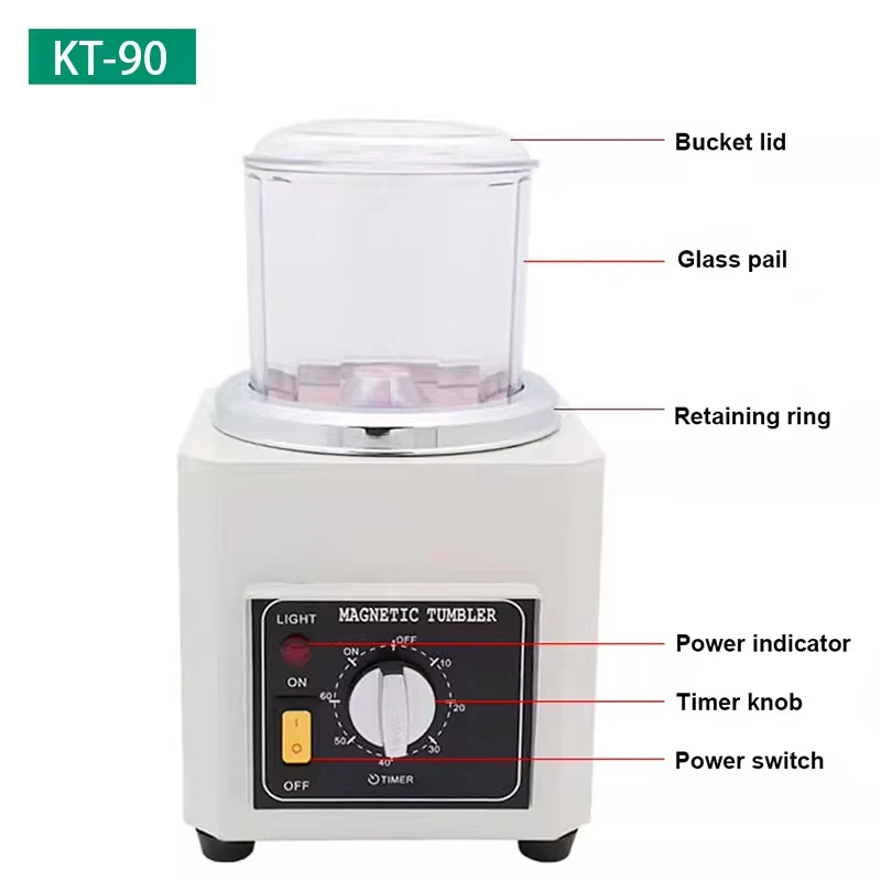 Magnetic Tumbler Jewelry Polisher AC 220V Finisher Super Finishing Polishing Burnishing Machine Gold Precision Parts Polisher