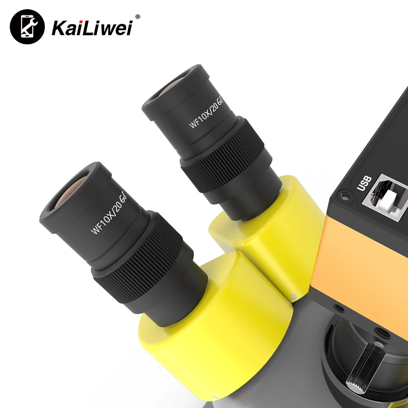 kailiwei 14MP HD/USB Measuring Camera 7-45X Simul-focal Trinocular Stereo Microscope hd microscope camera