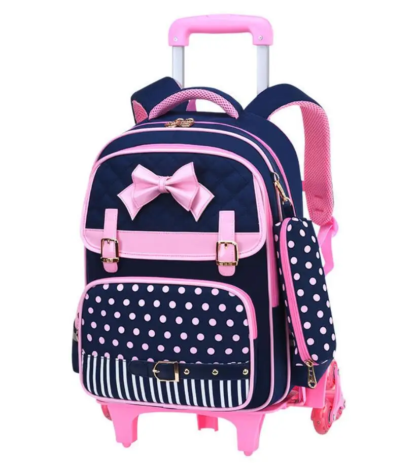 

School Wheeled Backpack For Girls School Rolling Bag for Primary School Luggage Trolley Bag Children Schoolbag On wheels Bookbag