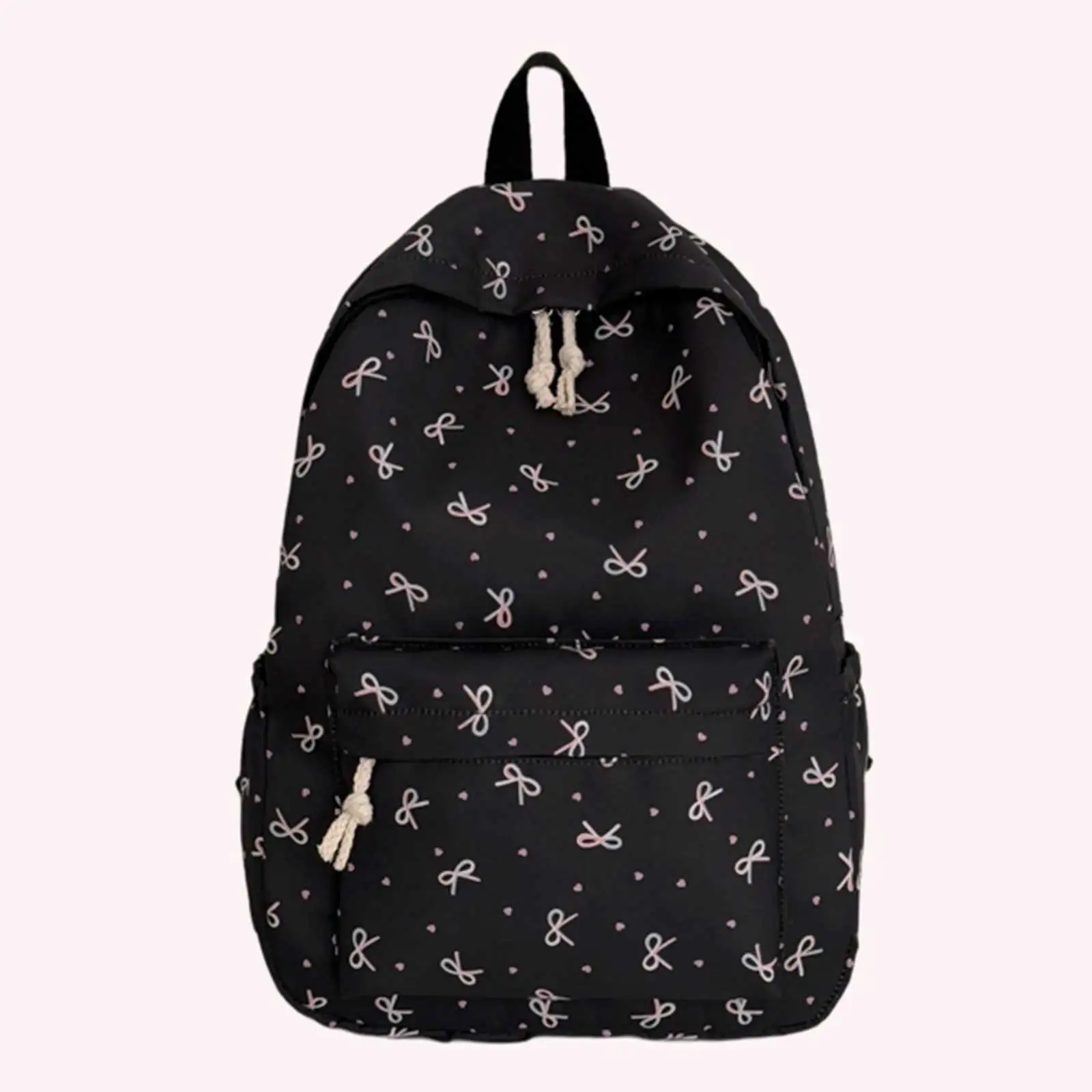 3 Pack Women Bowknot Print Backpack Large Capacity Cute Lightweight Backpacks with Lunch Bag & Pen Box Travel Carrying Package