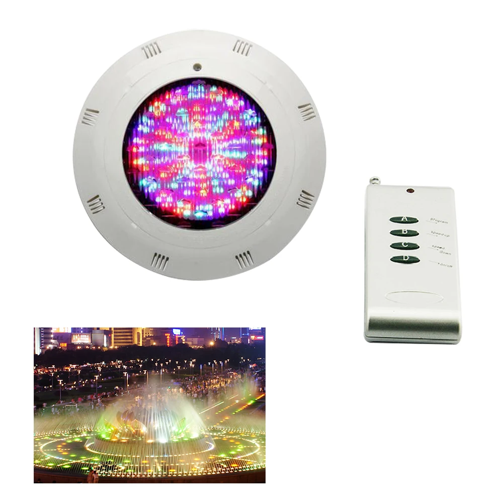 Lampe de piscine à 252 LED avec télécommande, éclairage submergé, RVB, 18W