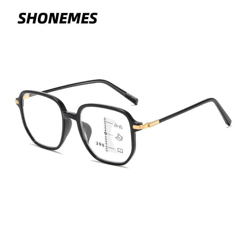 

SHONEMES Progressive Multifocal Reading Glasses Big Frame Anti Blue Light Presbyopia Eyeglasses Diopter +1 2.5 3.5 4 for Unisex