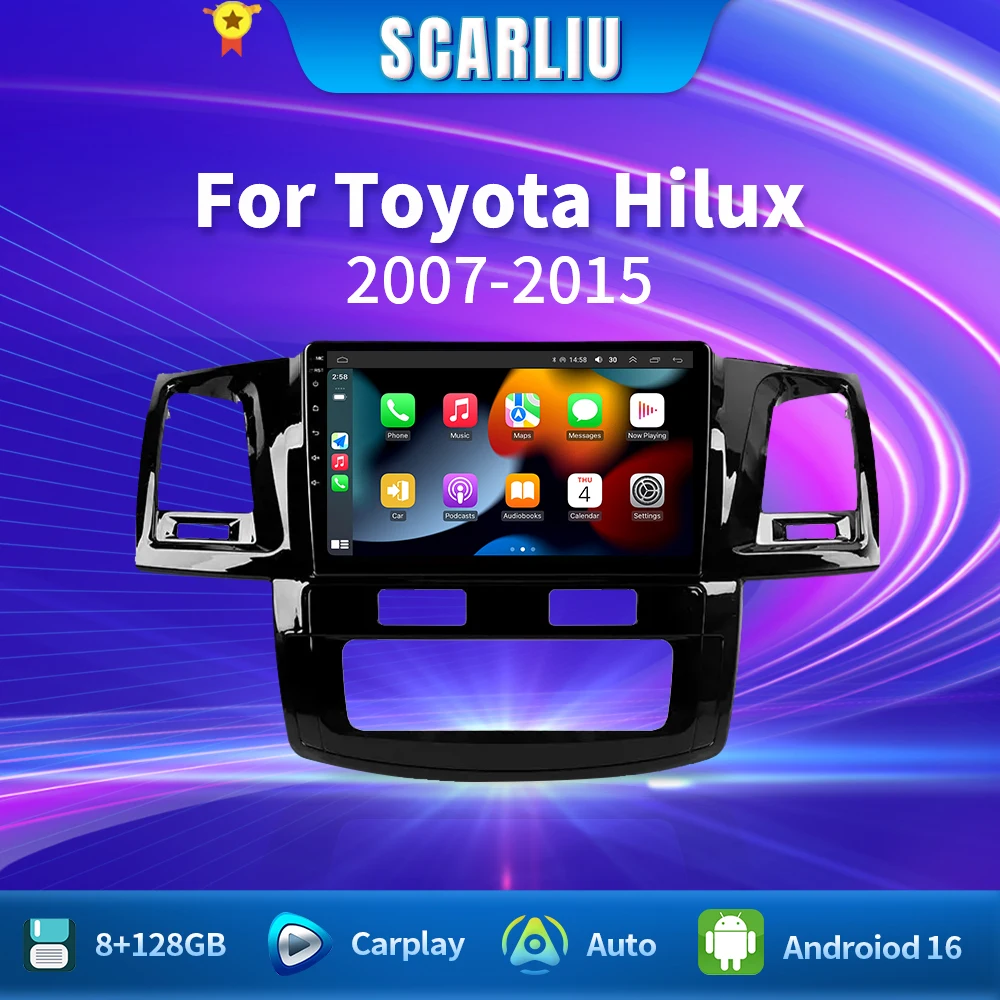 

SCARLIU 2Din Android Car Radio For Toyota Fortuner Hilux MT 2007 2008 2012 2014 2015 Multimedia Video Player GPS Navigation DSP
