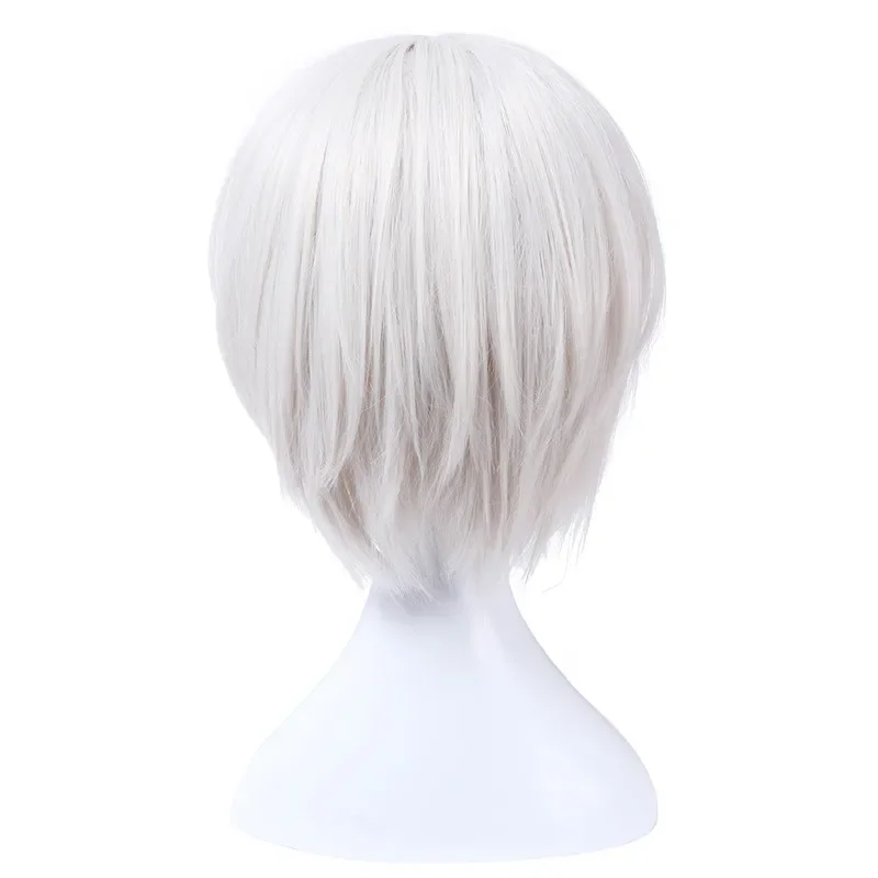 L-Enamel Wedge Kidney Car Bag 2B9S Cosplay Wigs White Short Men Cosplay Wigs Halloween Heat Resistant Synthetic Hair No.2 Type B