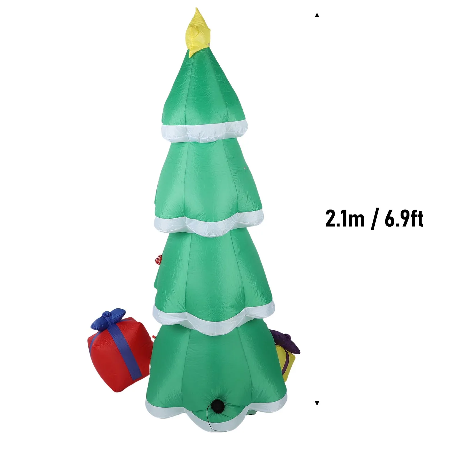6.9ft Inflatable Xmas Tree Outdoor Decoration Blow Up Xmas Tree Yard Decor with LED Light Holiday Party Garden Patio Lawn Decor