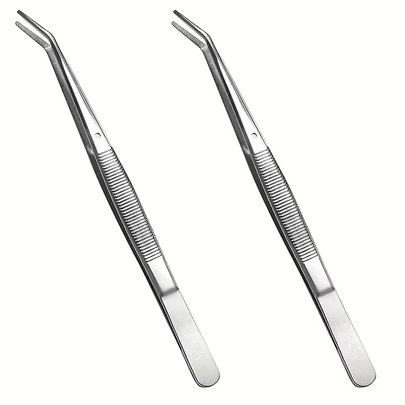 1Pcs/2Pc Stainless Steel Curved College Tweezers Sewing Machine Tweezers Multipurpose Craft Tweezers High Quality Repairing Tool