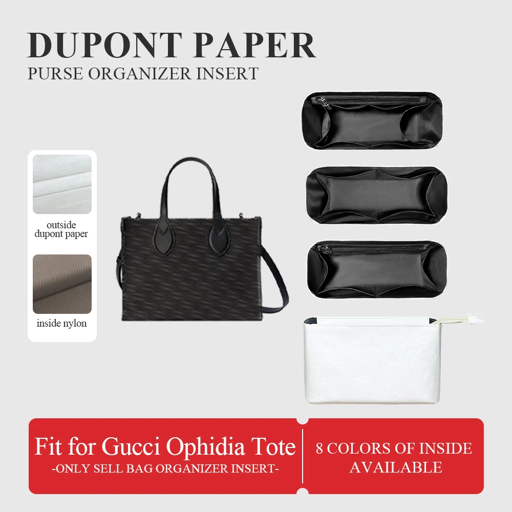 

Dupont Paper Purse Organizer Insert Fit for Gucci Ophidia Tote, Slim Inner Storage Bag In Bag Organizer Insert Inside Makeup Bag