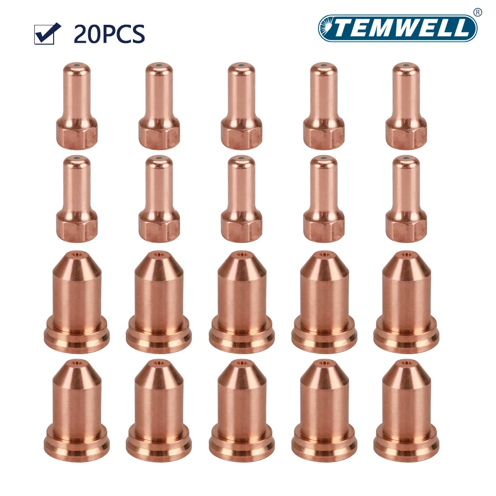 20pcs PTM80 PTM-80 IPT-80 PT80 Electrode Tip Nozzle 1.4mm for Plasma Cutter Torch Nozzles Consumables