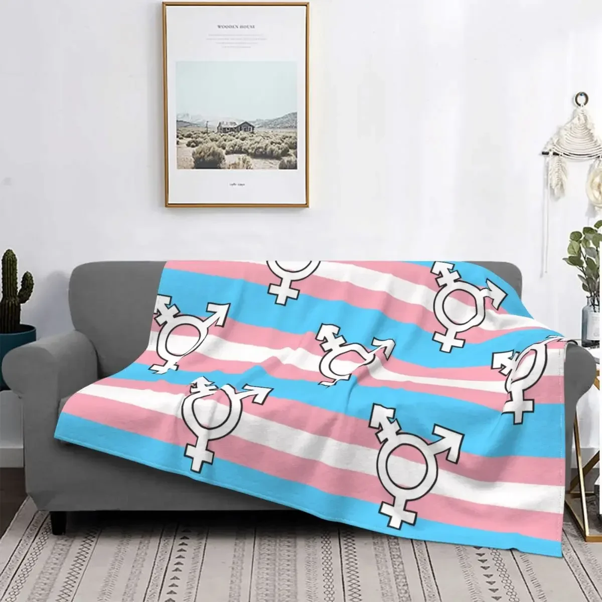 Gay Rainbow Things Sunset Fleece Throw Blanket LGBT Lesbian Pride Blankets for Bedding Car Warm Bedding Throws