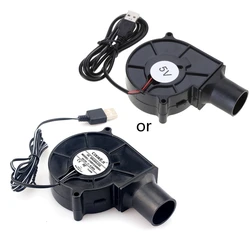 Portable USB BBQ Fan 7cm 7530 Air Turbo Blower Fan with One Speed for Outdoor Camping Picnic Grill Cooking