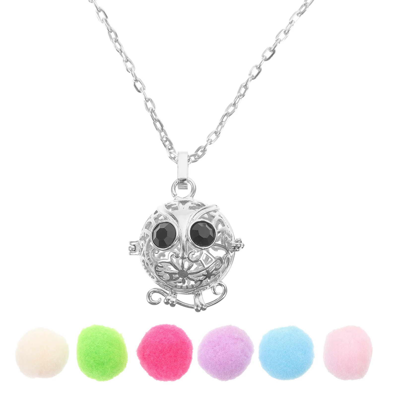 

6pcs Aromatherapy Owl Necklace Premium Copper Hollow Design Diffuser Pendant Essential Oil Air Freshener Jewelry For Women