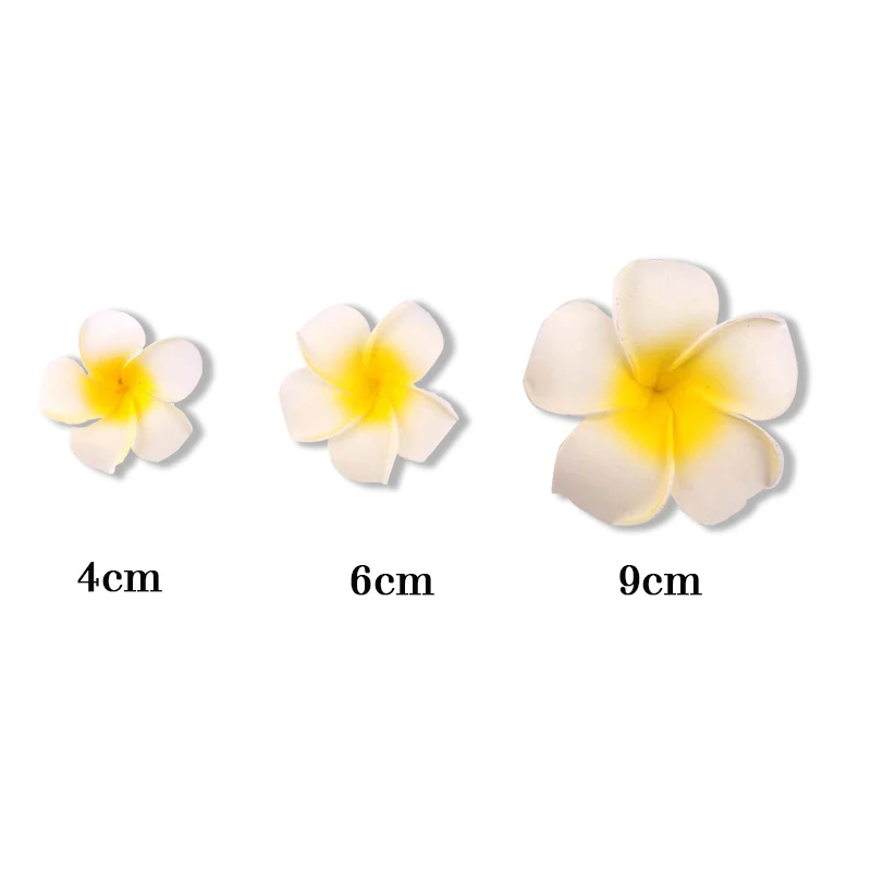 10PCS Foam Frangipani Head Artificial Plumeria Hawaiian Fake Flower Frangipani Flower Plumeria Egg For Beach Wedding Party Decor