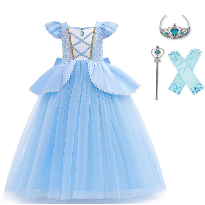 Girls Belle Princess Dress Kids Ball Gown Cosplay Costume Beauty and Beast Child Xmas Birthday Carnival Party Halloween Disguise