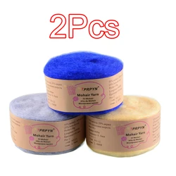 2Pcs Mohair Silk Yarn for knitting Thin Crochet yarn Wool lana knit Yarn Acrylic Plush puffy fluff line thread
