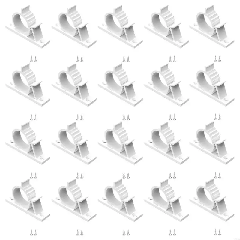 20pcs Strong Plastic Cable and Pipe Clamps Adjustable Water Pipe Mounting Clip for Secure Homes Installation 87HA