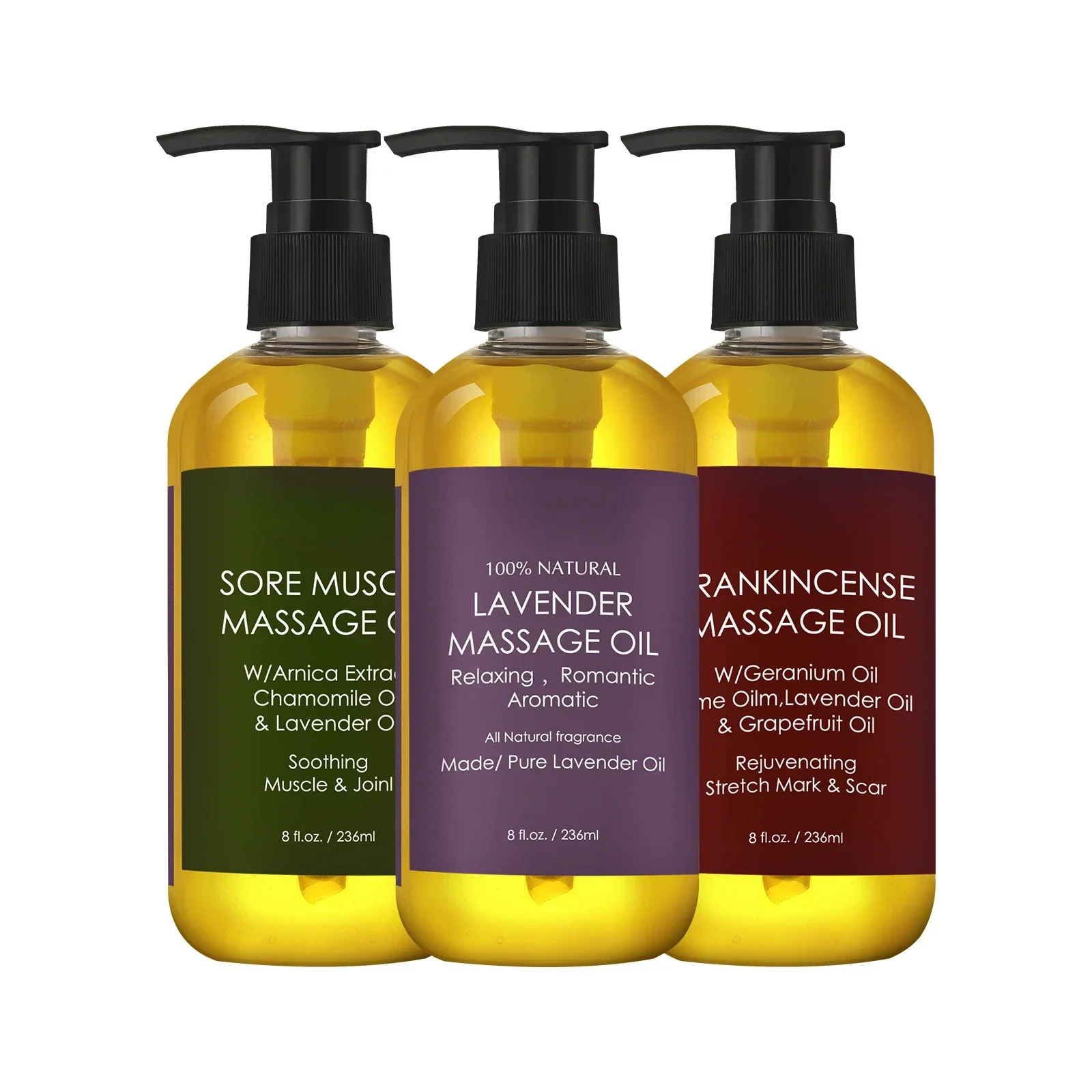 Body Massage Oil Lavender Herbal Salon Push Back Shoulder Neck Scraping Relaxing Muscles Activating Massage Essential Oil